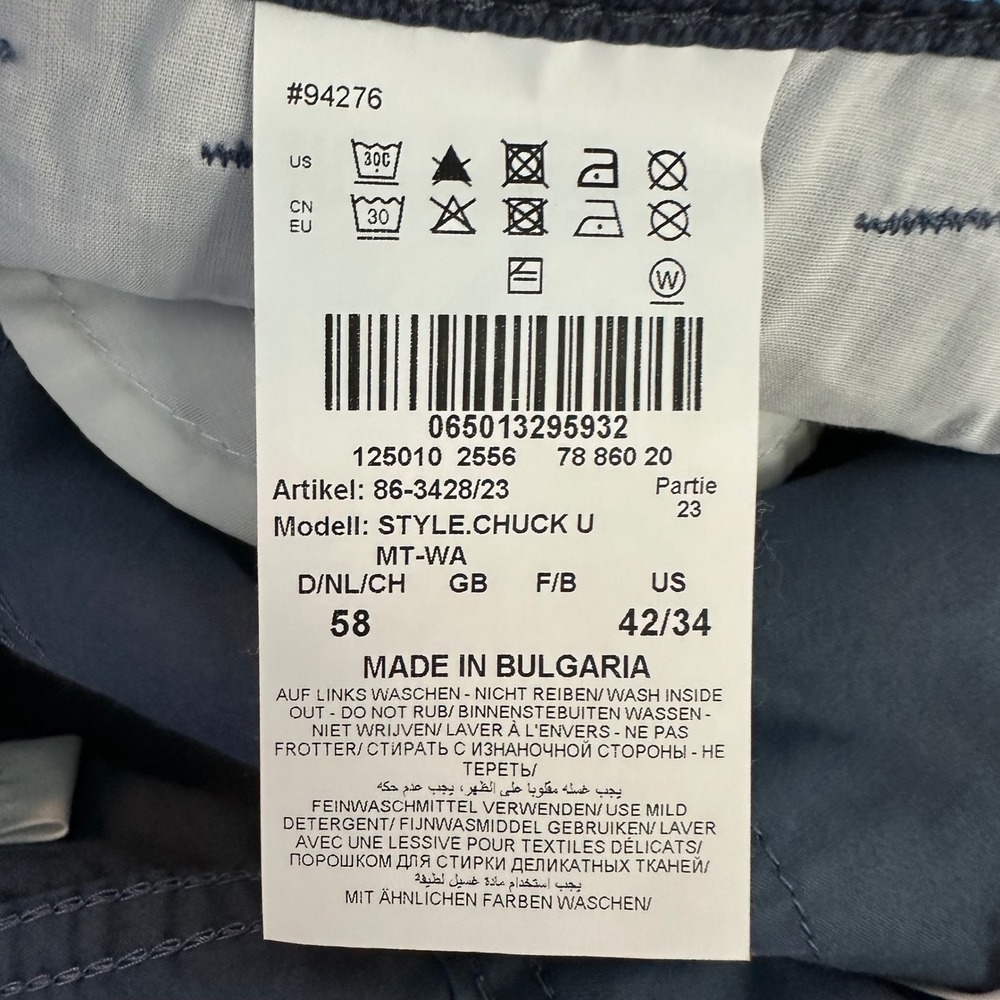 Brax Mens Chuck Modern Fit Ultralight Stretch Pants Navy Blue 42 x 34 NEW - Picture 9 of 10